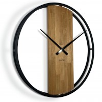 Dubové hodiny Loft Round kovové 80cm, z231 